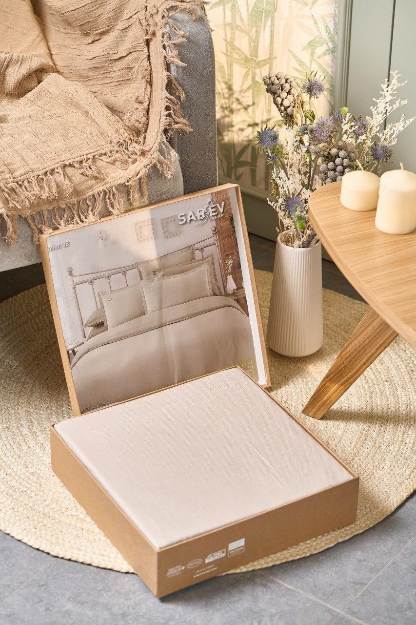   SAREV ARMURLU / DOBBY BED LINEN SET/ OLIVE V8, 100% , 