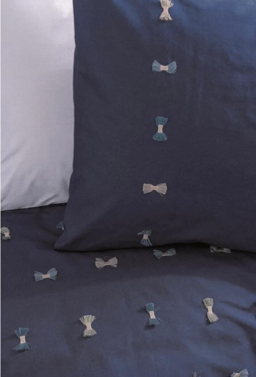    100%  Cotton Box Brode Cina - Lacivert  , 