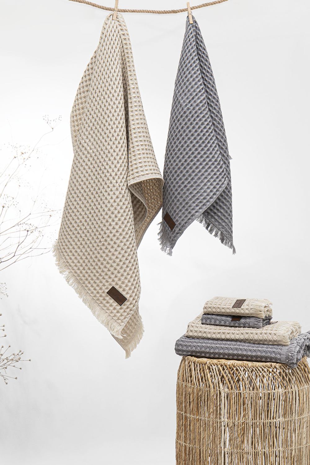       100 %   Ecocotton SEREN  30*50  - 4 ., Krem-Antrasit